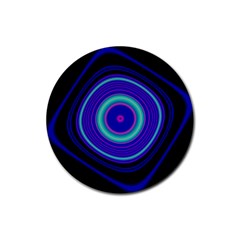 Digital Art Background Pink Blue Rubber Coaster (round) 