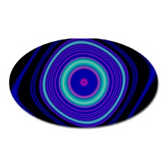 Digital Art Background Pink Blue Oval Magnet