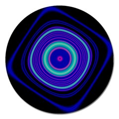 Digital Art Background Pink Blue Magnet 5  (Round)