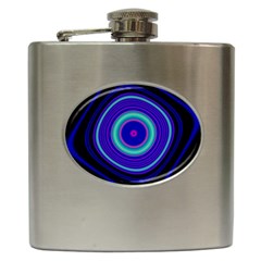 Digital Art Background Pink Blue Hip Flask (6 oz)