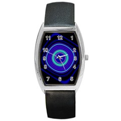 Digital Art Background Pink Blue Barrel Style Metal Watch