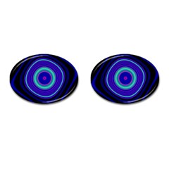 Digital Art Background Pink Blue Cufflinks (Oval)