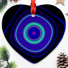 Digital Art Background Pink Blue Heart Ornament (Two Sides)