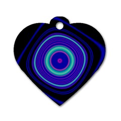 Digital Art Background Pink Blue Dog Tag Heart (One Side)