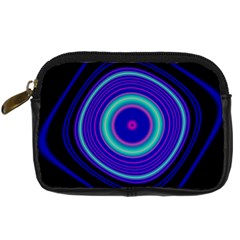 Digital Art Background Pink Blue Digital Camera Leather Case