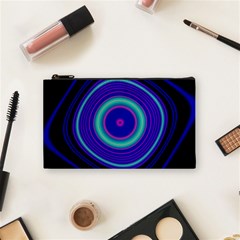 Digital Art Background Pink Blue Cosmetic Bag (small) by Sapixe