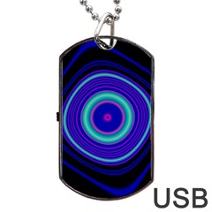 Digital Art Background Pink Blue Dog Tag USB Flash (One Side)