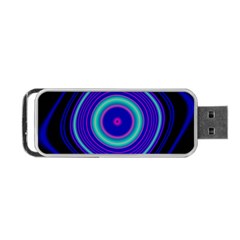 Digital Art Background Pink Blue Portable USB Flash (One Side)