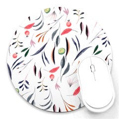 Watercolor Tablecloth Fabric Design Round Mousepads by Sapixe