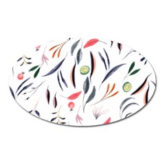 Watercolor Tablecloth Fabric Design Oval Magnet by Sapixe