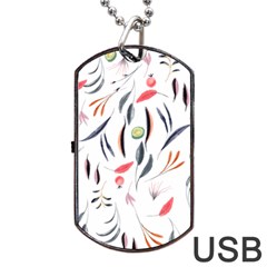 Watercolor Tablecloth Fabric Design Dog Tag Usb Flash (two Sides) by Sapixe