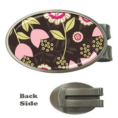 Flowers Wallpaper Floral Decoration Money Clips (oval)  by Sapixe