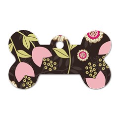 Flowers Wallpaper Floral Decoration Dog Tag Bone (one Side) by Sapixe