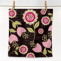 Flowers Wallpaper Floral Decoration Face Towel by Sapixe