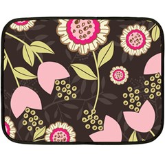 Flowers Wallpaper Floral Decoration Double Sided Fleece Blanket (mini)  by Sapixe