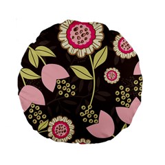 Flowers Wallpaper Floral Decoration Standard 15  Premium Round Cushions by Sapixe