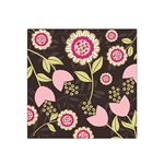 Flowers Wallpaper Floral Decoration Satin Bandana Scarf Front