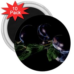 Plums Photo Art Fractalius Fruit 3  Magnets (10 Pack)  by Sapixe