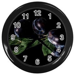 Plums Photo Art Fractalius Fruit Wall Clock (black) by Sapixe