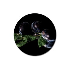 Plums Photo Art Fractalius Fruit Magnet 3  (round) by Sapixe