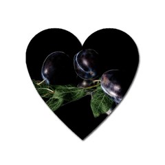 Plums Photo Art Fractalius Fruit Heart Magnet by Sapixe