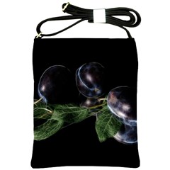 Plums Photo Art Fractalius Fruit Shoulder Sling Bag by Sapixe