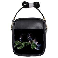 Plums Photo Art Fractalius Fruit Girls Sling Bag by Sapixe