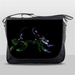 Plums Photo Art Fractalius Fruit Messenger Bag by Sapixe