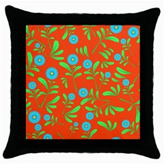 Background Texture Seamless Flowers Throw Pillow Case (black) by Sapixe