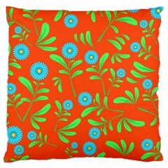 Background Texture Seamless Flowers Large Cushion Case (one Side) by Sapixe