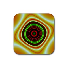 Digital Art Background Yellow Red Rubber Coaster (square)  by Sapixe