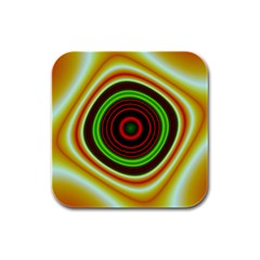 Digital Art Background Yellow Red Rubber Square Coaster (4 Pack)  by Sapixe