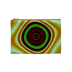 Digital Art Background Yellow Red Cosmetic Bag (medium) by Sapixe