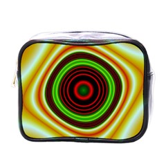 Digital Art Background Yellow Red Mini Toiletries Bag (one Side) by Sapixe