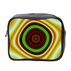 Digital Art Background Yellow Red Mini Toiletries Bag (two Sides) by Sapixe