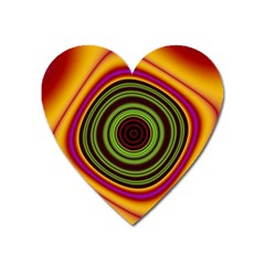 Digital Art Background Yellow Red Heart Magnet by Sapixe