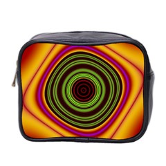 Digital Art Background Yellow Red Mini Toiletries Bag (two Sides) by Sapixe