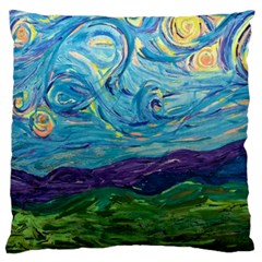 A Very Very Starry Night Large Cushion Case (two Sides) by arwwearableart