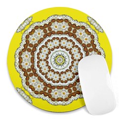 Pretty As A Flower Everywhere You Can See Round Mousepads by pepitasart