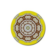 Pretty As A Flower Everywhere You Can See Rubber Round Coaster (4 Pack)  by pepitasart