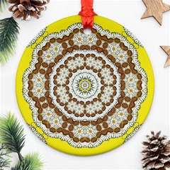 Pretty As A Flower Everywhere You Can See Round Ornament (two Sides) by pepitasart