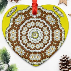 Pretty As A Flower Everywhere You Can See Heart Ornament (two Sides) by pepitasart