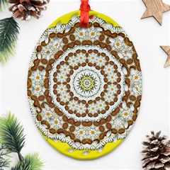 Pretty As A Flower Everywhere You Can See Ornament (oval Filigree) by pepitasart