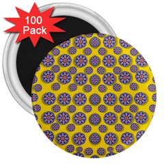 Sunshine And Floral In Mind For Decorative Delight 3  Magnets (100 Pack) by pepitasart