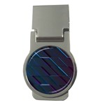 Glass Scifi Violet Ultraviolet Money Clips (Round)  Front