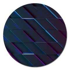 Glass Scifi Violet Ultraviolet Magnet 5  (round) by Sapixe