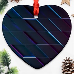 Glass Scifi Violet Ultraviolet Heart Ornament (two Sides) by Sapixe