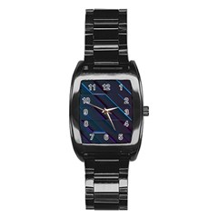 Glass Scifi Violet Ultraviolet Stainless Steel Barrel Watch by Sapixe