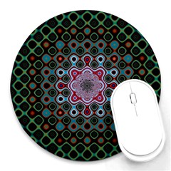 Digital Art Background Colors Round Mousepads