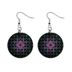 Digital Art Background Colors Mini Button Earrings